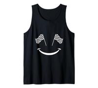 Car Racing Checkered Flag Racing Smile Automobile Race Tank Top