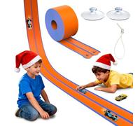 Car Racing Track 4.5M, Speed Track with 4 Plastic Cars, Flexible Car Track Toys for Kids, Race Track with Suction Cups Dual Lanes for Loops Jumps Ramps, Birthday Gifts for Age 3 4 5 6 7 8 Boys Girls