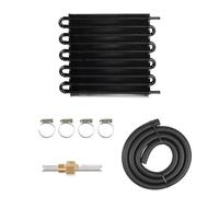 Car Radiator 10 Row 8 Row 6 Row 4 Row 2 Row Aluminum Remote Transmission Oil Cooler/Auto-Manual Radiator Converter Kit(10 Row Black)