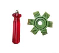 Car Radiator Condenser Fin Comb Tool, Stainless Steel & Plastic Air Conditioner Coil Straightener for Auto Cooling System Repair, Green + Red