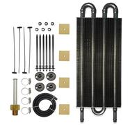 Car radiator Engine Oil Cooler Universal Aluminum Remote Auto-Rear-Differential Cooling System Car With Condenser4 Row 6 Row 8 Row(Black (4Row))