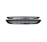 Car Radiator Grille For MINI For One R50 R52 R53 2002-2006 2Piece Front Bumper Upper Lower Grille Cover Glossy Honeycomb Mesh Grill Guard Cover Front Grille