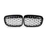 car Radiator Grilles Compatible With For 1 Series F20 F21 2011 2012 2013 2014 Chrome Black Diamond Kidney Grille Car Front Grille Car Front Bumper Grille(Black Silver)