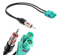 Car Radio Antenna Dual Double Fakra (Z) to DIN ISO Adapter Plug for Audi VW Volvo Seat Skoda