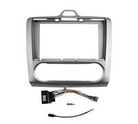 Car Radio Bezel Double DIN 9" Android Car Stereo Dash Kit For For Focus MK2 MK3 For S-MAX 2004-2014 Radio Mount Panel(Silver AT Cable)