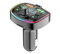 Car Radio Bluetooth Transmitter, Bluetooths Car Adapter 4.8A FM Wireless, Universal Cars Charger with Dual USB Charging, Hands-Free Calling, Support TF Card & USB Disk