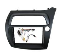 Car Radio Fascia For Civic 2006-2011 Double Din Fascia Radio Dvd Stereo Cd Panel Dash Mounting Installation Trim Kit Face Frame Bezel With Wire Harne(Right with cable)