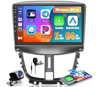 Car Radio for Peugeot 207 2006-2015: 2G+64G Car Stereo with Wireless Carplay Android Auto, 9 inch Touch Screen Bluetooth Upgrade for Peugeot 207 with GPS WiFi SWC FM RDS Dual USB Support DVR DAB+ OBD