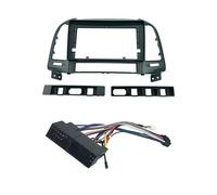 Car Radio Frame Installation Kit,Din Panel Frame 2 Din 9 Inch Car Radio Installation Plastic Fascia Panel Frame And Cable Fit use for HYUNDAI Santa Fe IX45 2006~2012 Dash Mount Kit(U078 and HY-01)