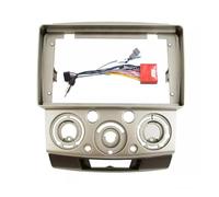 Car Radio Frame Installation Kit For Mazda For BT-50 2000-2010 2 Din 9 Inch Car Radio Installation DVD GPS Mp5 Fascia Plane Frame Kit(Frame -Cable-golden)