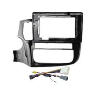 Car Radio Frame Radio Dash Bezel Fit For Mitsubishi Outlander 2014-2018 9 Inch 10 Inch Car Frame Fascia Adapter Android Radio Dash Fitting Panel Kit(10 Inch Frame Cable)
