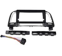 Car Radio Panel 2 Din Car Radio Installation GPS Plastic Fascia Panel Frame And Cable For HYUNDAI For Santa Fe IX45 2006-2012 Dash Mount Kit RESPUNEKBAH(Frame-cord-2009-12)