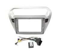 Car Radio Panel 9 INCH Car Radio Android DVD Panel Kit Install Adapter Console Frame Bezel Fit for Peugeot 301 Citron Elysee 2014-2018 Durable(Only Cable Canbus)(Frame Cable Silver)