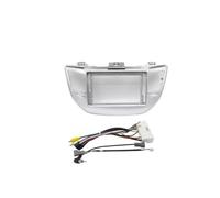 Car Radio Panel Frame Car Radio Fascias Android GPS MP5 Stereo Player 2 Din Head Unit Panel Dash Frame Installation For HYUNDAI For Tucson 2015 2016 2017(9Inch)(FrameCable SilverLHD)