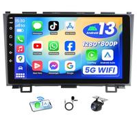 Car Radio Stereo for Honda CRV 2007-2011: 9 inch 1280 * 800 Touch Split Screen - 5GWiFi Wireless Carplay & Android Auto HD Backup Camera GPS SWC FM MIC Dual USB