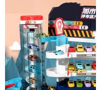 Car Rails Toy Set with Gravity Slide (4 Layer Parking Lot (Standard 6 | Easy to assemble, safe plastic material, multi-level tracks, promotes imagination