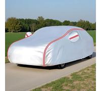 Car rain cover for Alfa Romeo MiTo 2014(2013-2014),With Side Door Zipper & Reflective Strips, Windproof Straps and Storage Bag, Universal for Saloon SUV