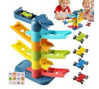 Car Ramp Toys, Racing Car Toys, Mini Inertia Cars With Tracks, Multi-Level Educational Tracks, Interactive Ramp Playset Motor Skills Development Educational For Toddler Boys Children Age Over 3