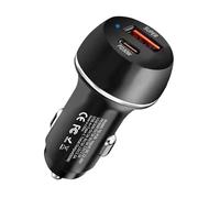 Car Rapid Charger, Car Phone Charger - 2 Port Car Charger Adapter | 60W USB Type-C Car Charger PD Fast Charging Car Power Adapter for Tablets and Phones