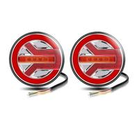 Car Rear Brake Lights Truck Round LED Tail Light 5.5 Inch DRL Rear Brake Turn Signal Lamp For Car Tractor Trailer Bus Van RV Pickup 4x4 12V 24V