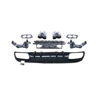 Car Rear Bumnper Diffuser Lip Spoiler for Mercedes Benz C-Class W205 C43AMG 2016-2021,ABS/Carbon Fiber Auto Accessories,A-4 doors Black tail throat