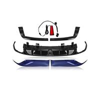 Car Rear Bumper Diffuser Lip For Accord For Yofer 2018-2022 Rear Bumper Diffuser Lip & Lower Side Corner Cover Splitter Spoiler With LED Lamp(Blue)