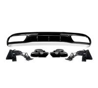 Car Rear Bumper Diffuser Lip For Benz C Class W205 C300 2015-2018 Base Sedan Rear Diffuser+Exhaust Tips Classic