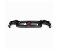 Car Rear Bumper Diffuser Lip W/Lamp For BMW 5 Series G30 G38 2017-2023 For MSport Carbon Fiber Look/Gloss Black Splitter Spoiler Rear Bumper Guard(Carbon Fiber Look)
