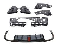 Car Rear Bumper Lip Spoiler For Benz C W205 E W213 Class Car Rear Bumper Body Kit Diffuser Lip Spoiler Exhaust Pipe(Carbon fibre a)