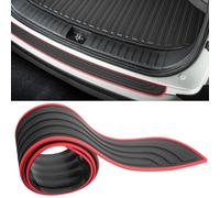 Car Rear Bumper Protector, Bumper Protector Strip,Heavy Duty Anti-Scratch Guard Strip, Universal Trunk Protection Cover for SUV Pickup Van, Easy Install Black Exterior Accessory (Black with Red Edge)