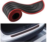 Car Rear Bumper Protector for Lexus NX 450h+ 2022-2025, Flexible Rubber Bumper Guard Trunk Rubber Protection Car Sill Scratch Guard Trim Strip（104 * 9cm）,Bla-ck Red