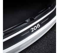 Car Rear Bumper Protector, for Peugeot 208 Logo 2021 2020 2019 2018 2017 2016 2015 Carbon Fiber Anti-Scratch Anti-Collision Leather Protective