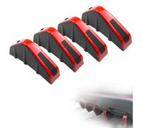 Car Rear Bumper Spoiler 4 PCS Car Rear Bumper Lip Spoiler Diffuser Fins Shark Fin Wings Trim Covers Fin Diffuser, for Ford Fiesta MK7 2009-2025,E-Red Black