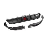 Car Rear Diffuser Bumper ABS Bright Black & Carbon Bumper Lip Rear Trunk Diffuser Spoiler For Civic 2016-2022（With Light）(ABS carbon fiber)