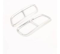 Car Rear Exhaust Tail Pipe Cover Trim Muffler Sticker Auto Accessories Stainless 2 Pieces For Q7 2016 2017 2018 2019(Silver)