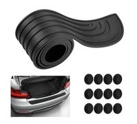 Car Rear Protector Guard Sticker, Universal Rubber Bumper Protector Strip, Auto Rear Trunk Sill Plate Scuff Plate Strip with 12 Pcs Car Door Shock Absorber for Family SUV, Grocery Hauling and Parking