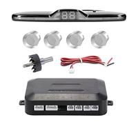 Car Rear Reversing Radar Parking Sensor Backlight Parktronic Monitor Display Kit Backup Detector Assistant 4 Probes Car Parking Sensor(Silver)