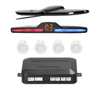Car Rear Reversing Radar Reverse Kit Vehicle Parking Sensor Backup Assist With Distance Displa Car Parking Sensor(White)