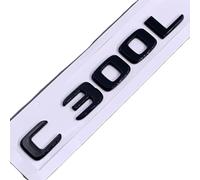 Car Rear Tail Emblem Number Letters Car Sticker Compatible With Mercedes Benz C300L C 300L Chrome Silver/Matte Black(Glossy Black-Flat)