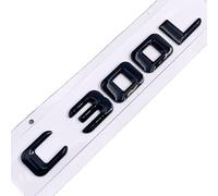 Car Rear Tail Emblem Number Letters Car Sticker Compatible With Mercedes Benz C300L C 300L Chrome Silver/Matte Black(Glossy Black-Sharp)