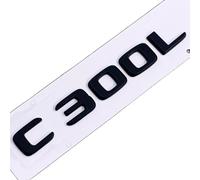 Car Rear Tail Emblem Number Letters Car Sticker Compatible With Mercedes Benz C300L C 300L Chrome Silver/Matte Black(Matte Black-Flat)
