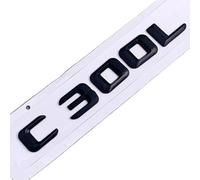 Car Rear Tail Emblem Number Letters Car Sticker Compatible With Mercedes Benz C300L C 300L Chrome Silver/Matte Black(Matte Black-Sharp)