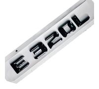 Car Rear Tail Emblem Number Letters Car Sticker Compatible With Mercedes Benz E320L E 320L Chrome Silver/Matte Black(Glossy Black-Sharp)