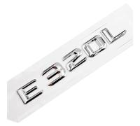 Car Rear Tail Emblem Number Letters Car Sticker Compatible With Mercedes Benz E320L E 320L Chrome Silver/Matte Black(Silver-Sharp)