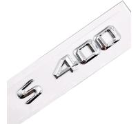 Car Rear Tail Emblem Number Letters Car Sticker Compatible With Mercedes Benz S400L S 400L Chrome Silver/Matte Black(Silver-Sharp)