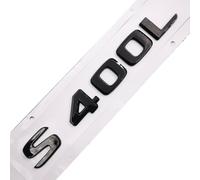 Car Rear Tail Emblem Number Letters Car Sticker Compatible With Mercedes Benz S400L S 400L Chrome Silver/Matte Black(Glossy Black-Flat)