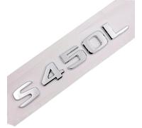 Car Rear Tail Emblem Number Letters Car Sticker Compatible With Mercedes Benz S450L S 450L Chrome Silver/Matte Black(Silver-Flat)