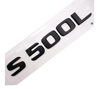Car Rear Tail Emblem Number Letters Car Sticker Compatible With Mercedes Benz S500L S 500L Chrome Silver/Matte Black(Matte Black-Flat)
