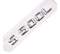Car Rear Tail Emblem Number Letters Car Sticker Compatible With Mercedes Benz S500L S 500L Chrome Silver/Matte Black(Silver-Sharp)