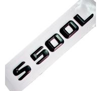 Car Rear Tail Emblem Number Letters Car Sticker Compatible With Mercedes Benz S500L S 500L Chrome Silver/Matte Black(Matte Black-Sharp)
